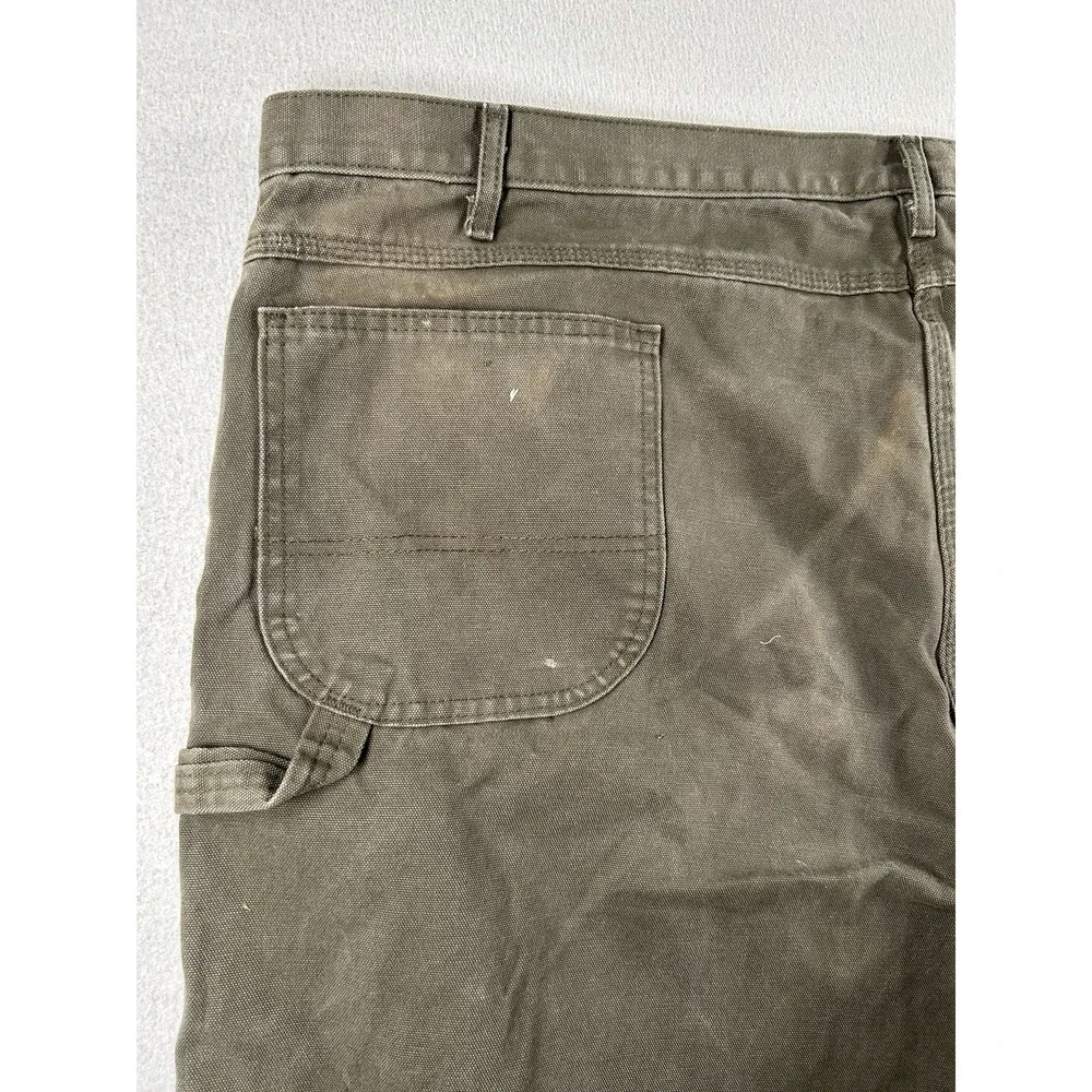 Dickies Men's Green Canvas Cotton Carpenter Work Pants 50x31.5 Construction
